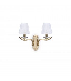 2 Light Candle Wall Light Satin Brass - 1