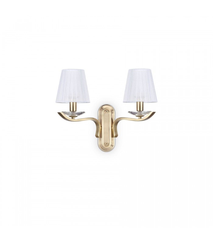 2 Light Candle Wall Light Satin Brass - 1