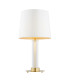 Hampton Table Lamp With Round Tapered Shade Creamy (Gold Inside) Transparent (Fluted) Brushed Brass-1