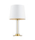 Hampton Table Lamp With Round Tapered Shade Creamy (Gold Inside) Transparent (Fluted) Brushed Brass-2