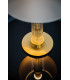 Hampton Table Lamp With Round Tapered Shade Creamy (Gold Inside) Transparent (Fluted) Brushed Brass-6