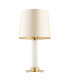 Hampton Table Lamp With Round Tapered Shade Beige (Gold Inside) Transparent (Fluted) Brushed Brass-2