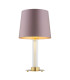 Hampton Table Lamp With Round Tapered Shade Dirty Pink (Gold Inside) Transparent (Fluted) Brushed Brass-1