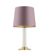 Hampton Table Lamp With Round Tapered Shade Dirty Pink (Gold Inside) Transparent (Fluted) Brushed Brass-2