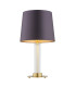 Hampton Table Lamp With Round Tapered Shade Plum Purple (Gold Inside) Transparent (Fluted) Brushed Brass-1