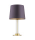 Hampton Table Lamp With Round Tapered Shade Plum Purple (Gold Inside) Transparent (Fluted) Brushed Brass-2