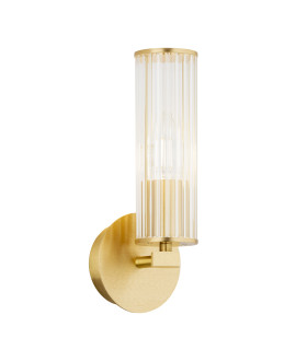 Hampton Wall Lamp Transparent (Fluted) Brushed Brass-1