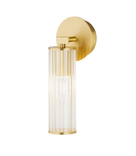 Hampton Wall Lamp Transparent (Fluted) Brushed Brass-2