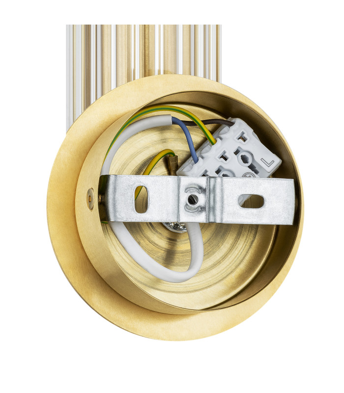 Hampton Wall Lamp Transparent (Fluted) Brushed Brass-5