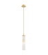 Hampton Slim Pendant Ceiling Light Transparent (Fluted) Brushed Brass-1