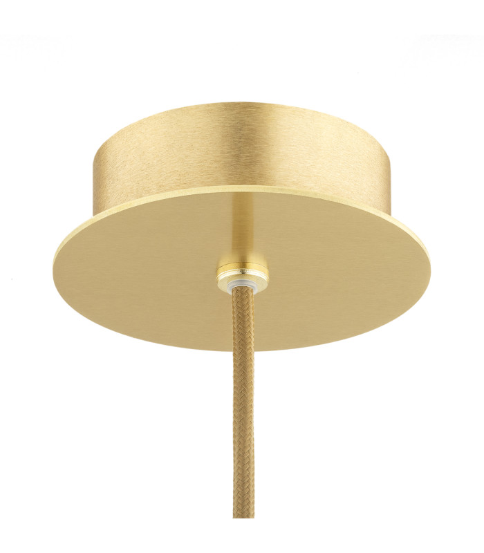 Hampton Slim Pendant Ceiling Light Transparent (Fluted) Brushed Brass-6