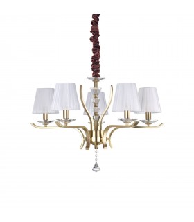 5 Light Multi Arm Pendant Light Satin Brass - 1