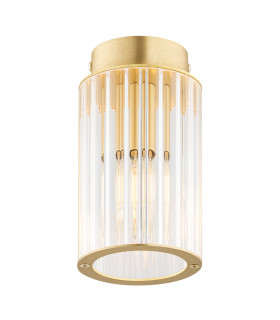 Hampton Surface Mounted Downlight Transparent (Fluted) Brushed Brass-1