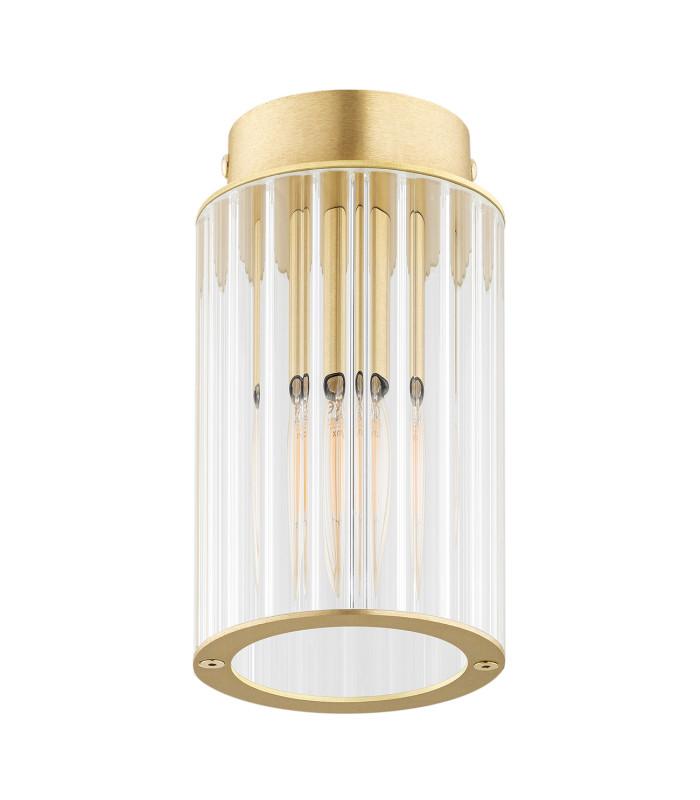 Hampton Surface Mounted Downlight Transparent (Fluted) Brushed Brass-2