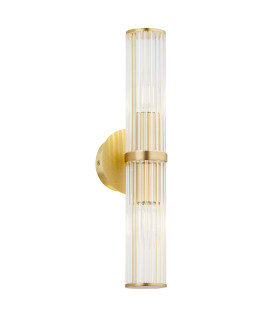 Hampton Up & Down Wall Lamp Transparent (Fluted) Brushed Brass-1