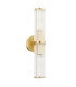 Hampton Up & Down Wall Lamp Transparent (Fluted) Brushed Brass-2