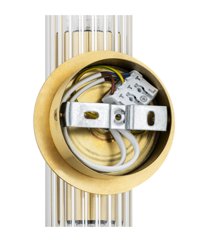 Hampton Up & Down Wall Lamp Transparent (Fluted) Brushed Brass-5