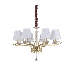 8 Light Multi Arm Pendant Light Satin Brass - 1