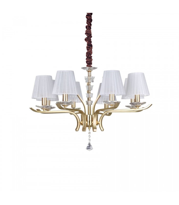 8 Light Multi Arm Pendant Light Satin Brass - 1
