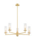 Hampton Multi Arm Pendant Ceiling 5 Light Transparent (Fluted) Brushed Brass-1