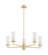 Hampton Multi Arm Pendant Ceiling 5 Light Transparent (Fluted) Brushed Brass-2