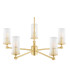 Hampton Multi Arm Pendant Ceiling 5 Light Transparent (Fluted) Brushed Brass-4