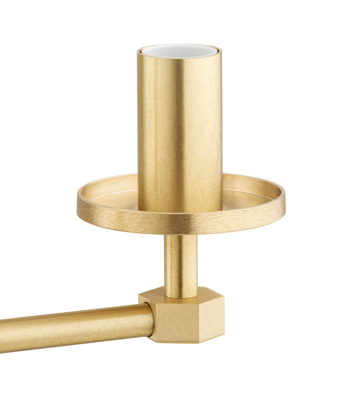 Hampton Multi Arm Pendant Ceiling 5 Light Transparent (Fluted) Brushed Brass-8