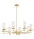 Hampton Multi Arm Pendant Ceiling 8 Light Transparent (Fluted) Brushed Brass-1