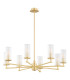 Hampton Multi Arm Pendant Ceiling 8 Light Transparent (Fluted) Brushed Brass-2