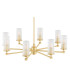 Hampton Multi Arm Pendant Ceiling 8 Light Transparent (Fluted) Brushed Brass-4