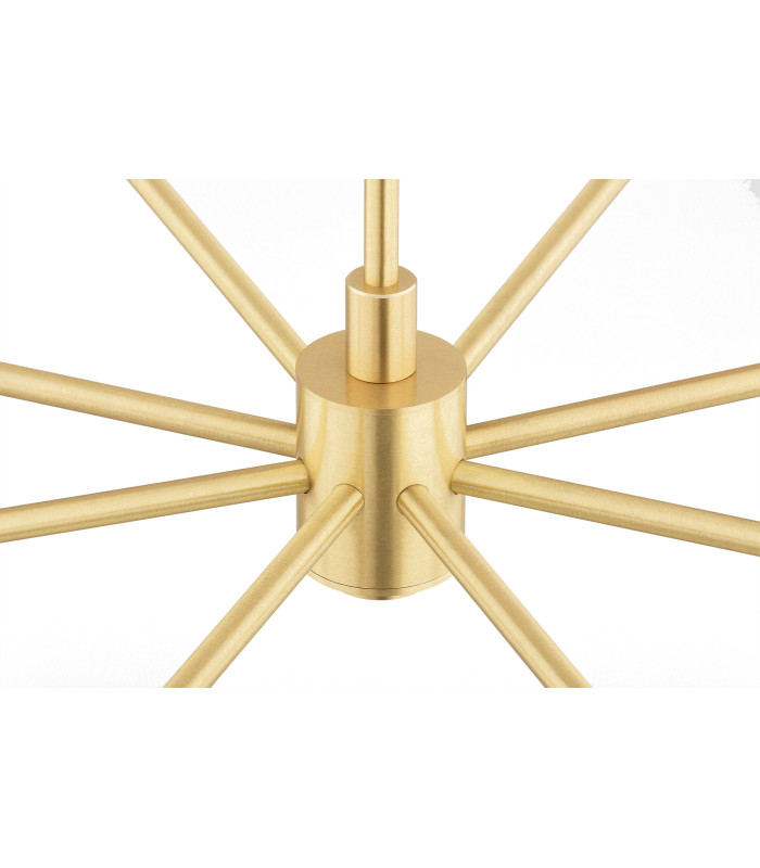 Hampton Multi Arm Pendant Ceiling 8 Light Transparent (Fluted) Brushed Brass-7