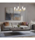 Hampton Multi Arm Pendant Ceiling 8 Light Transparent (Fluted) Brushed Brass-8