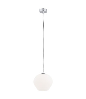 Kalimera 20cm Globe Pendant Ceiling Light Opal Matt Chrome-1