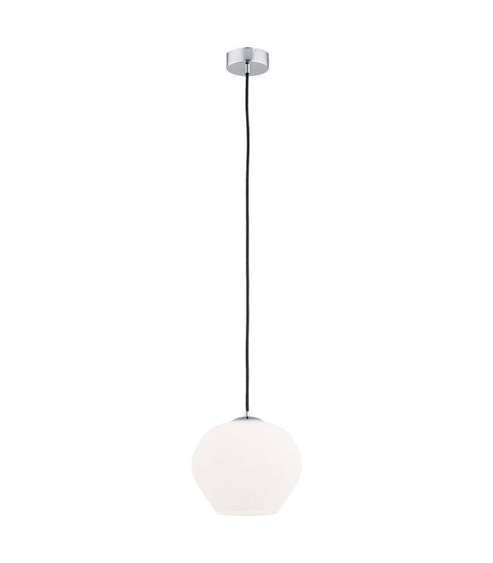 Kalimera 20cm Globe Pendant Ceiling Light Opal Matt Chrome-1
