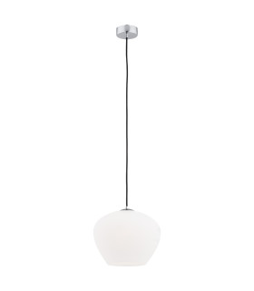Kalimera 24cm Globe Pendant Ceiling Light Opal Matt Chrome-1