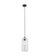 Kalimera Dome Pendant Ceiling Light Transparent Black Matt-1