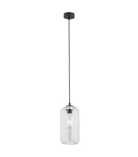 Kalimera Dome Pendant Ceiling Light Transparent Black Matt-1