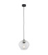 Kalimera 20cm Globe Pendant Ceiling Light Transparent Black Matt-1