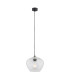Kalimera 24cm Globe Pendant Ceiling Light Transparent Black Matt-1