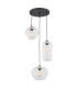 Kalimera Cluster Pendant Ceiling 3 Light Transparent Black Matt-1