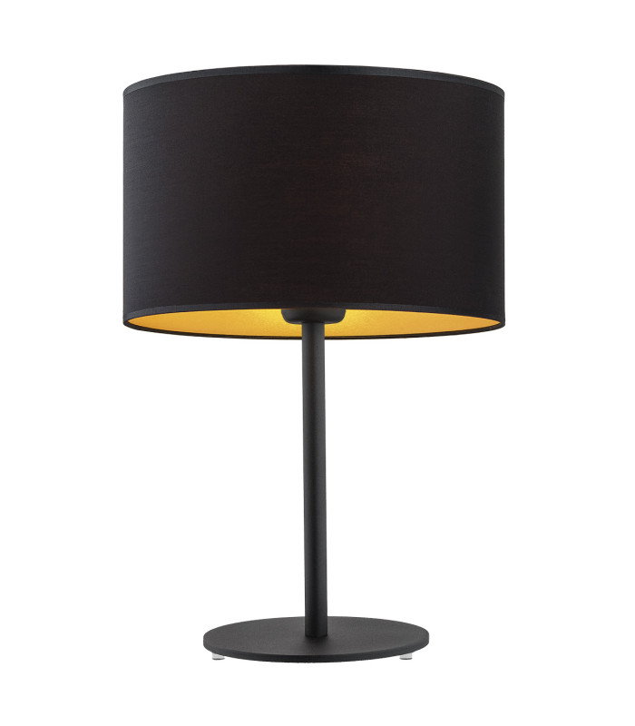 Karin Table Lamp With Round Shade Black With Golden Mean Black Structure-1