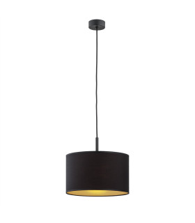 Karin Cylindrical Pendant Ceiling Light Black With Golden Mean Black Structure-1