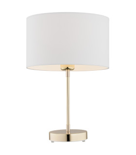 Karin Table Lamp With Round Shade White Brass Steel-1