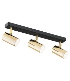 Lagos Ceiling 3 Light Spotlight Bar Brass Steel Black Structure-1