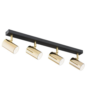 Lagos Ceiling 4 Light Spotlight Bar Brass Steel Black Structure-1