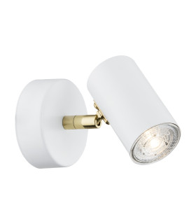 Lagos Single Spotlight White Structure Brass Elements-1
