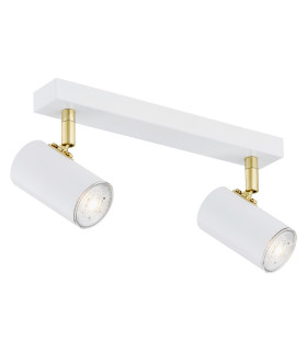 Lagos Twin Ceiling Spotlight White Structure Brass Elements-1