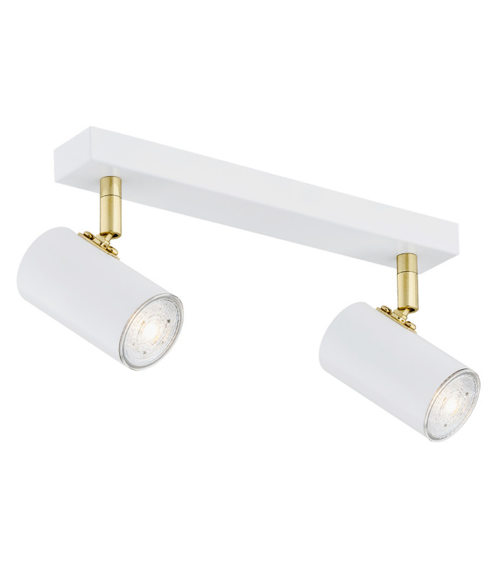 Lagos Twin Ceiling Spotlight White Structure Brass Elements-1