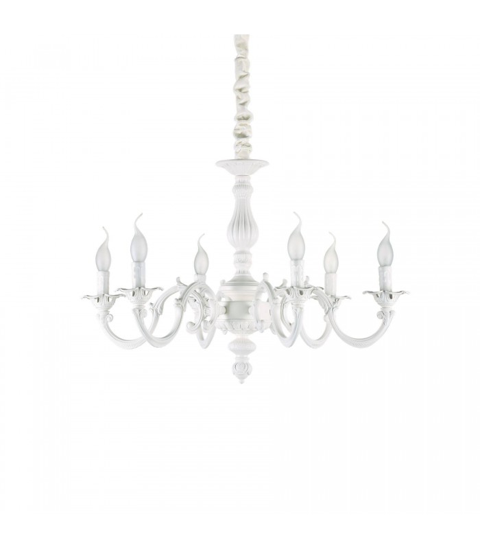 6 Light Pendant Light White - 1