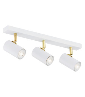 Lagos Ceiling 3 Light Spotlight Bar White Structure Brass Elements-1